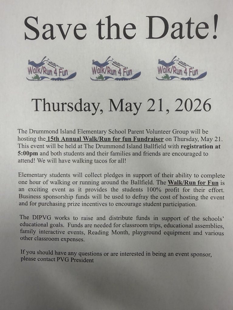 Informational Save the Date flyer for the Walk/Run for Fun Fundraiser.