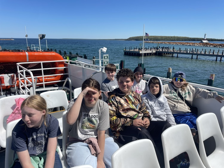 on the ferry to Mackinac island!