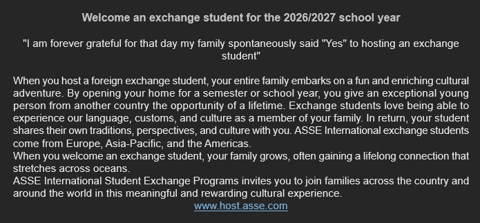 ASSE student exchange program information