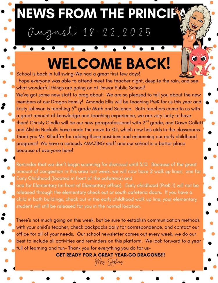 welcome back from Mrs Stevens 