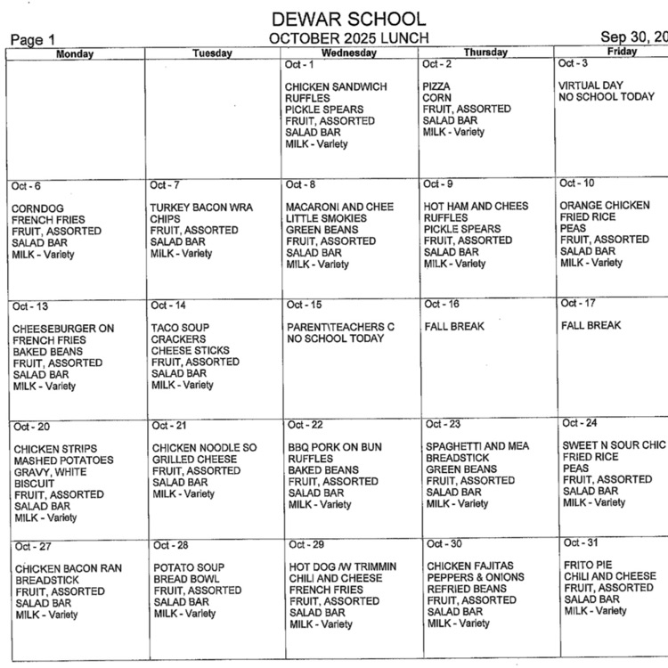 menu