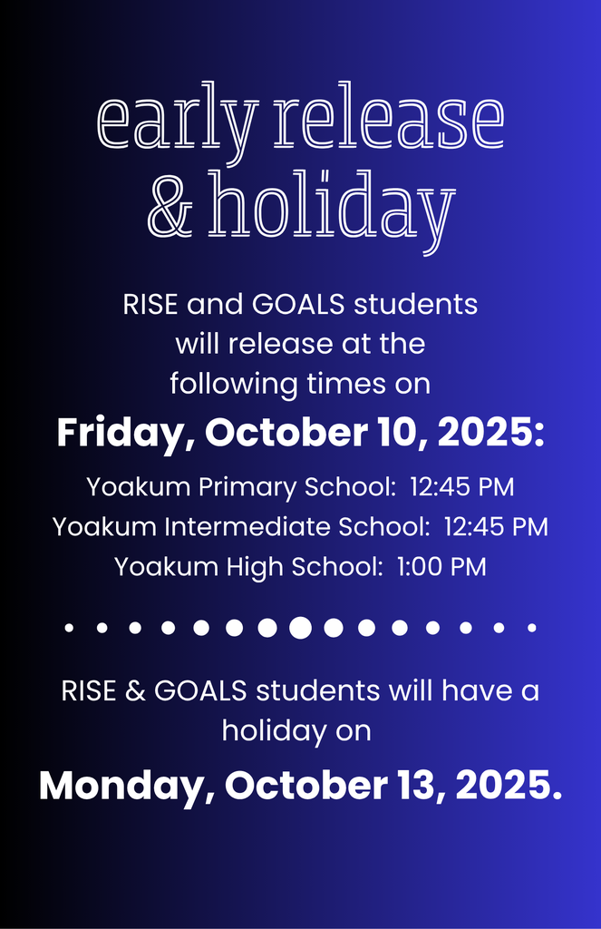 Graphic says the same thing about early release and holiday as the post text.