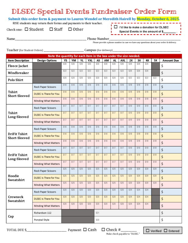 page 3 of fundraiser information packet