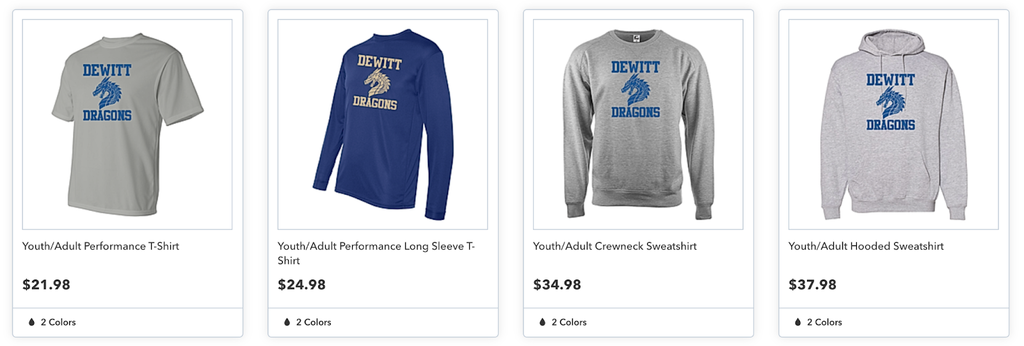 DeWitt Dragon t shirts