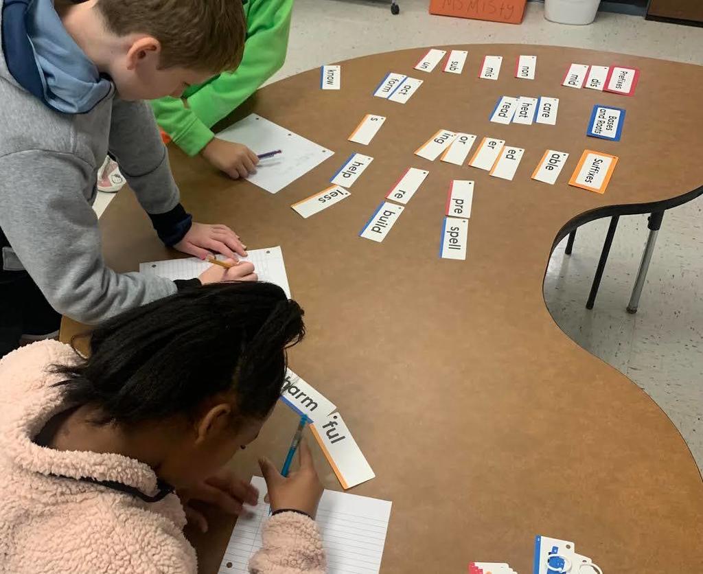 piecing parts of a word together to make a whole