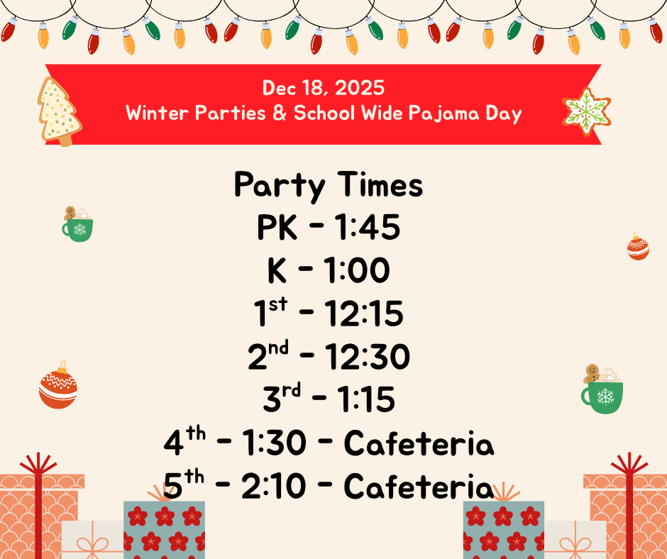 Winter Parties  & Pajama Day Info