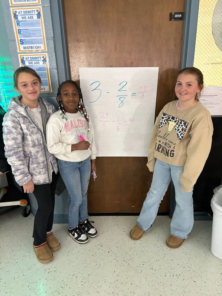 Students working math equations