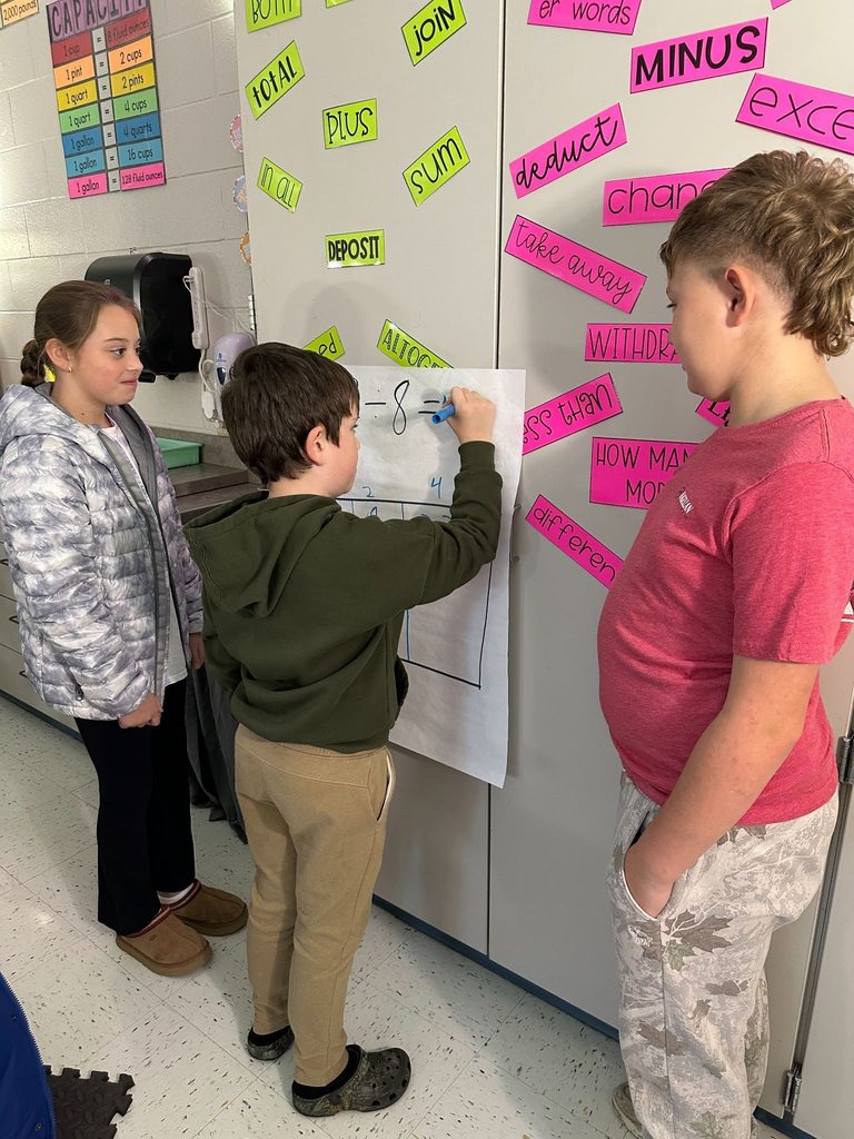 Students working math equations