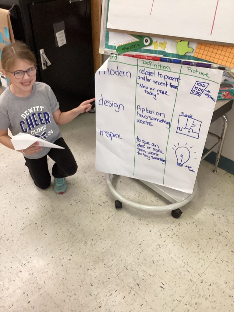 students learning about flight and famous pilots