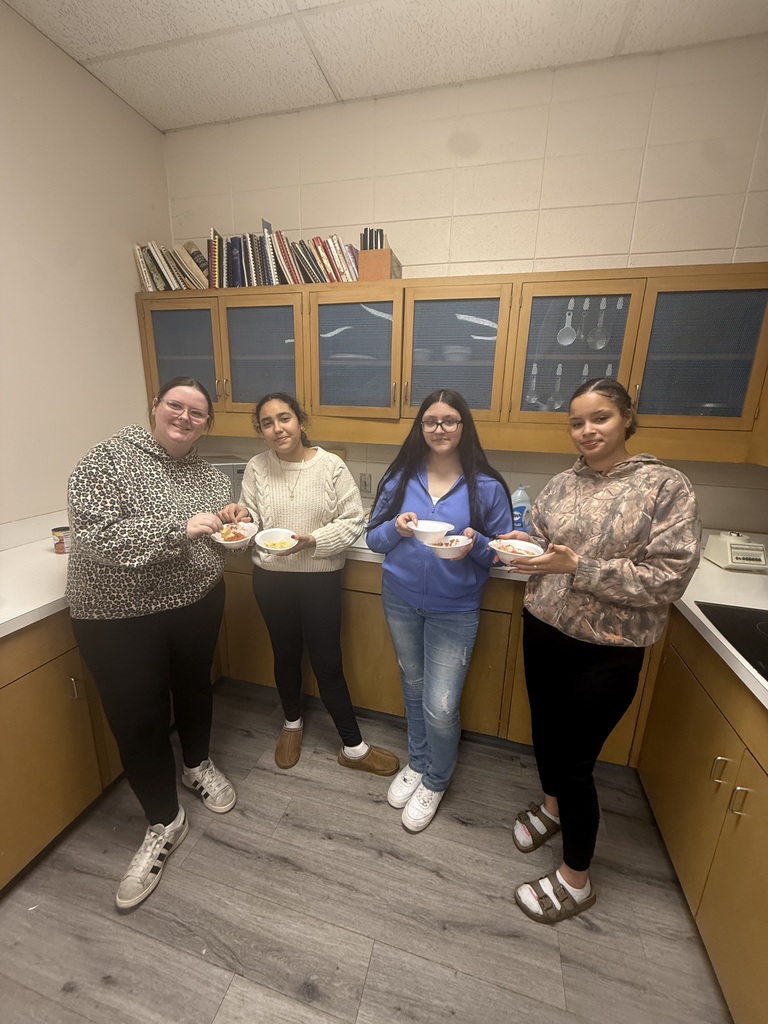 In Coach B’s Food & Nutrition class, students explored the topic of fruits and vegetables and the many different ways they can be used in everyday meals. As part of a class group project, students prepared homemade salsa using fresh ingredients, learning valuable skills in food preparation, teamwork, and kitchen safety. First and third period classes also made French toast topped with whipped cream and fresh strawberries, discovering how fruits can enhance both the flavor and nutritional value of a dish. This was a wonderful hands-on experience that allowed students to apply what they learned in class while building confidence in the kitchen. Experiences like these help students develop practical life skills and a deeper understanding of healthy food choices.