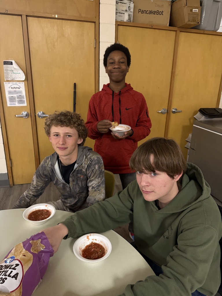 In Coach B’s Food & Nutrition class, students explored the topic of fruits and vegetables and the many different ways they can be used in everyday meals. As part of a class group project, students prepared homemade salsa using fresh ingredients, learning valuable skills in food preparation, teamwork, and kitchen safety. First and third period classes also made French toast topped with whipped cream and fresh strawberries, discovering how fruits can enhance both the flavor and nutritional value of a dish. This was a wonderful hands-on experience that allowed students to apply what they learned in class while building confidence in the kitchen. Experiences like these help students develop practical life skills and a deeper understanding of healthy food choices.
