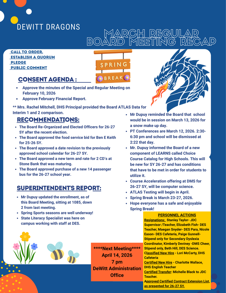 March Board Meeting Update