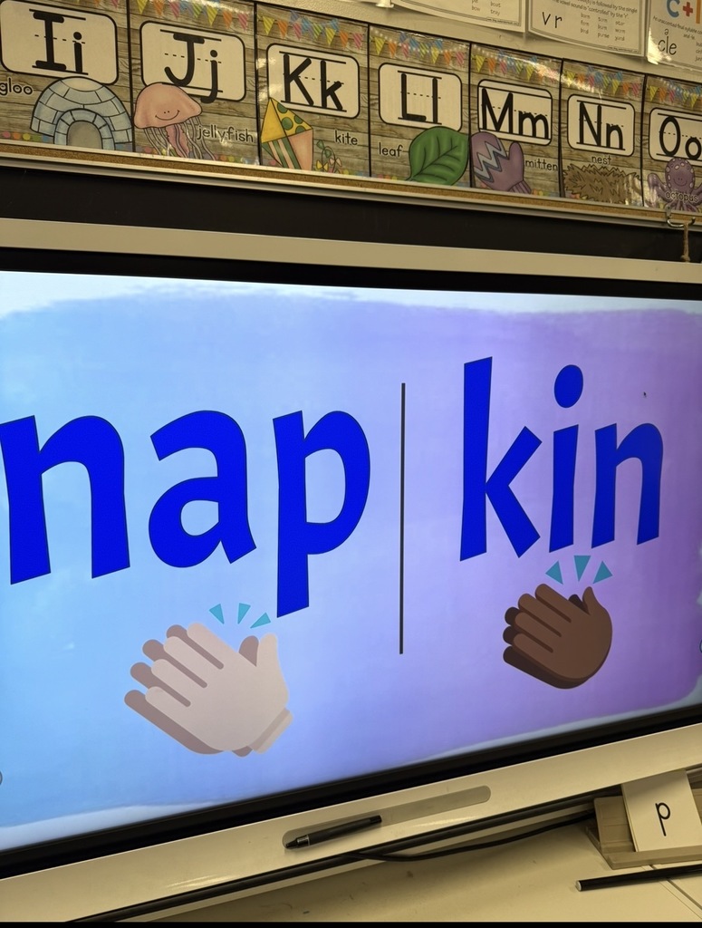 students being word detectives and dividing them into syllables