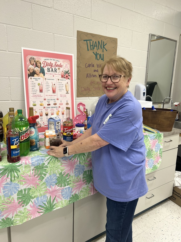 Carla Walton serving a soda