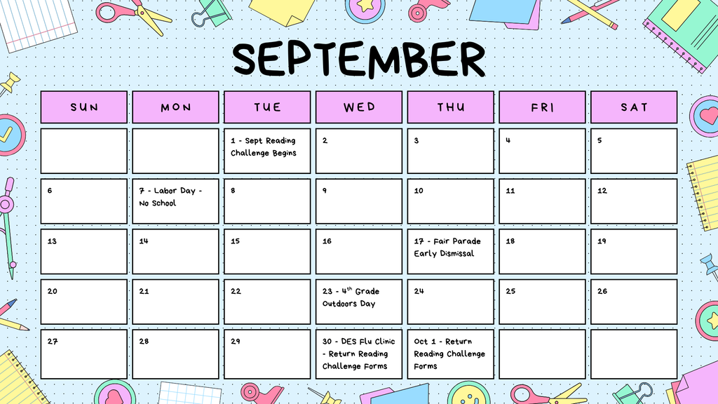 pastel colored calendar with all of the dates mentioned in the post marked on the calendar