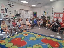 Students singing in music