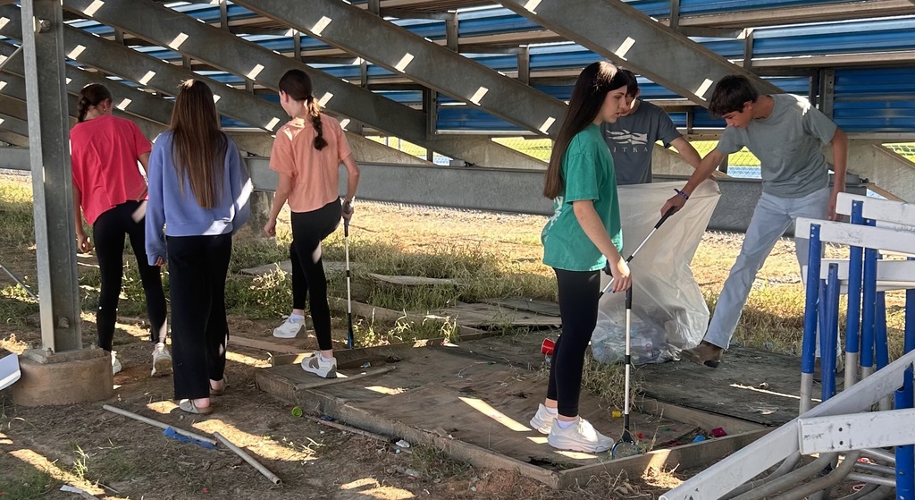 Students in Mr. Henderson's have been picking up trash this week for community service hours!