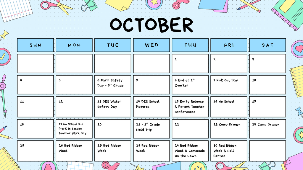 October Calendar