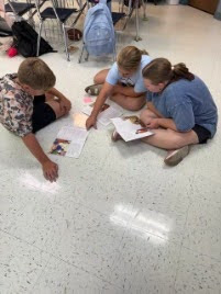 5th grade literacy students doing group work