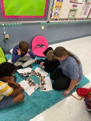 5th grade literacy students doing group work