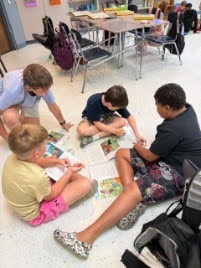 5th grade literacy students doing group work
