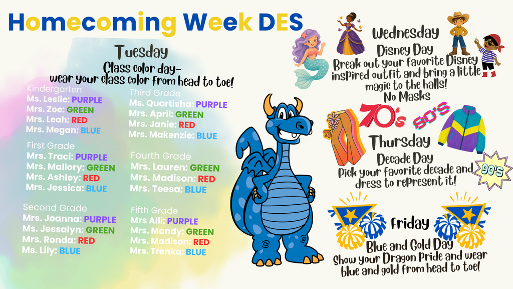 Homecoming Week at DES Graphic