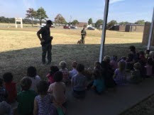Pre K students with AGFC Game Wardens
