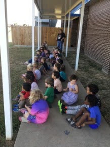 Pre K students with AGFC Game Wardens
