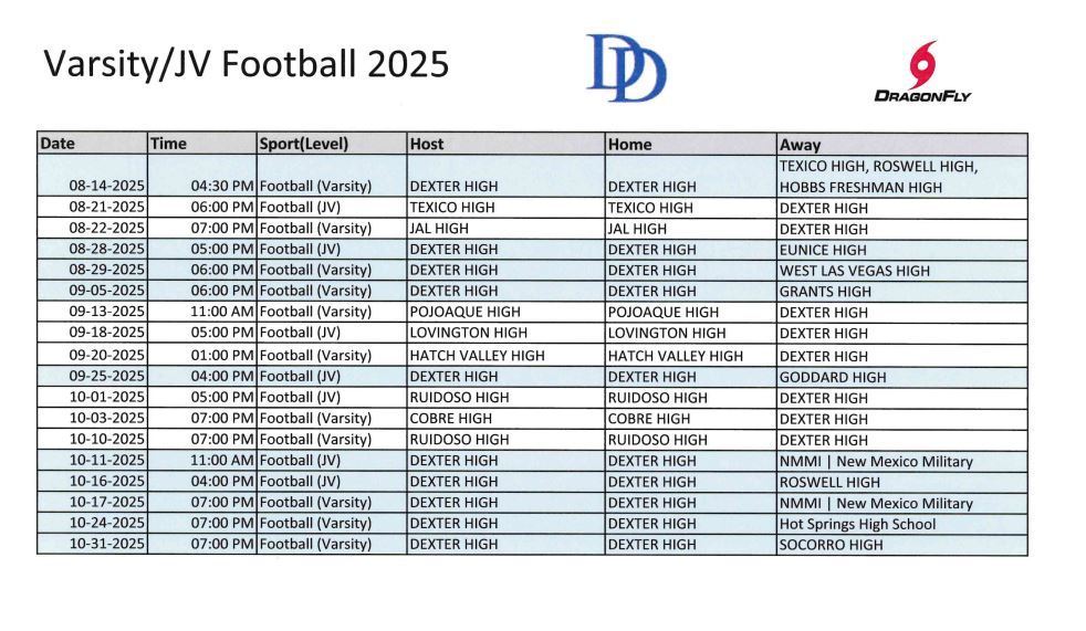 football schedule VJV