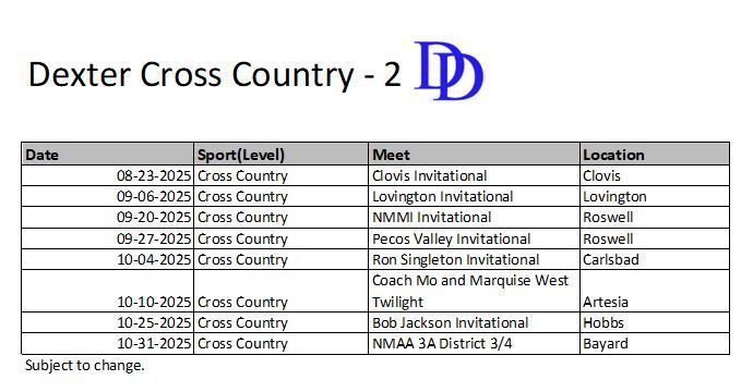 xc schedule