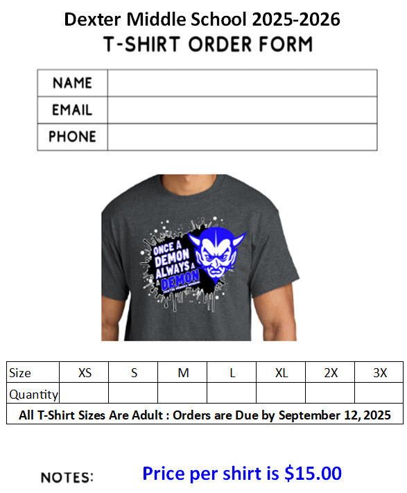 25_26 T-Shirt Order Form