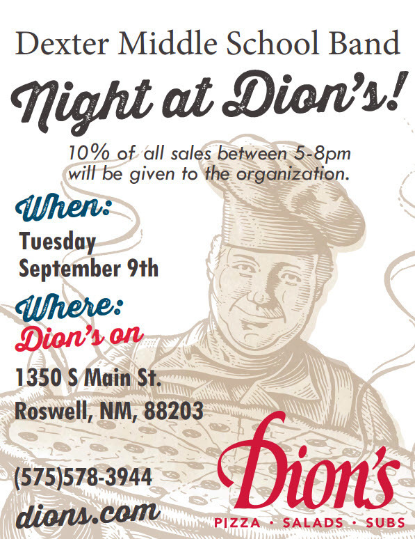 Dions Flyer for Band Fundraiser