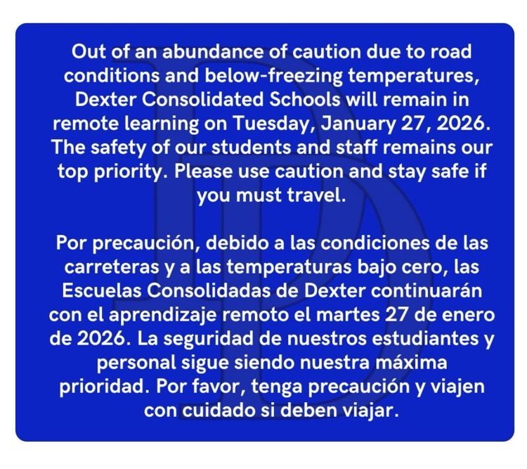 Remote Learning on January 27th