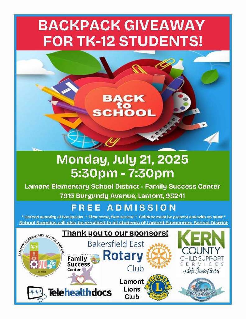 2025-2026 Backpack Drive