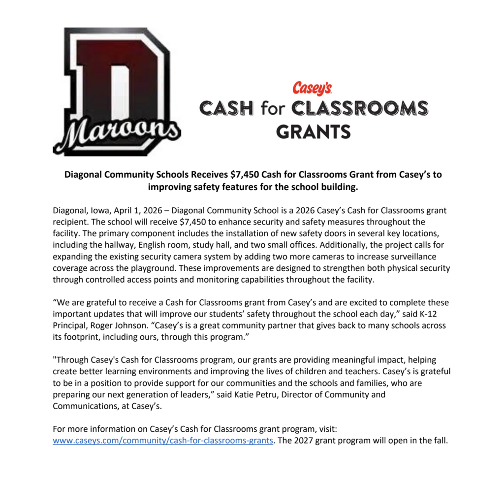 Cash for Classrooms Grants