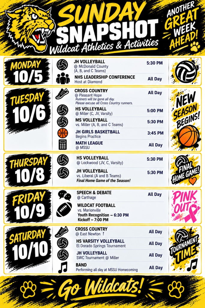 Events for the week