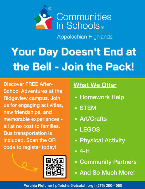 After the Bell returns! Use the QR code to sign up or get a paper copy in the office for your child!