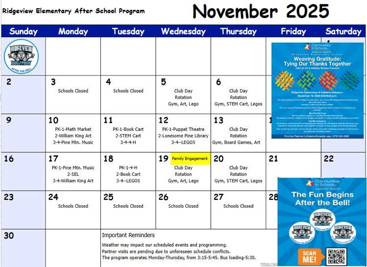 November Calendar