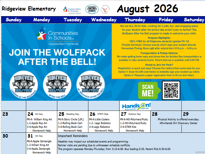 Calendar for August 2026 for CIS