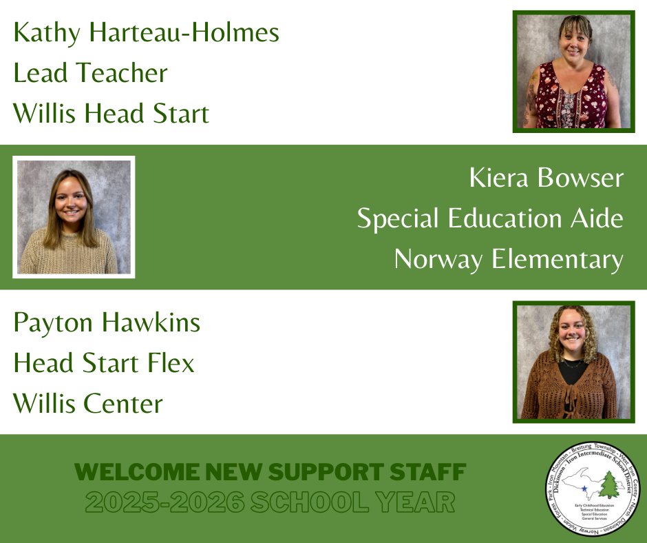Photo (2) of new support staff for the 2025-2026 school year. 