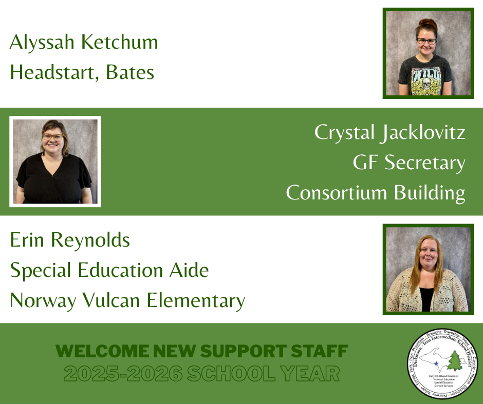 Photo (2) of new support staff for the 2025-2026 school year. 
