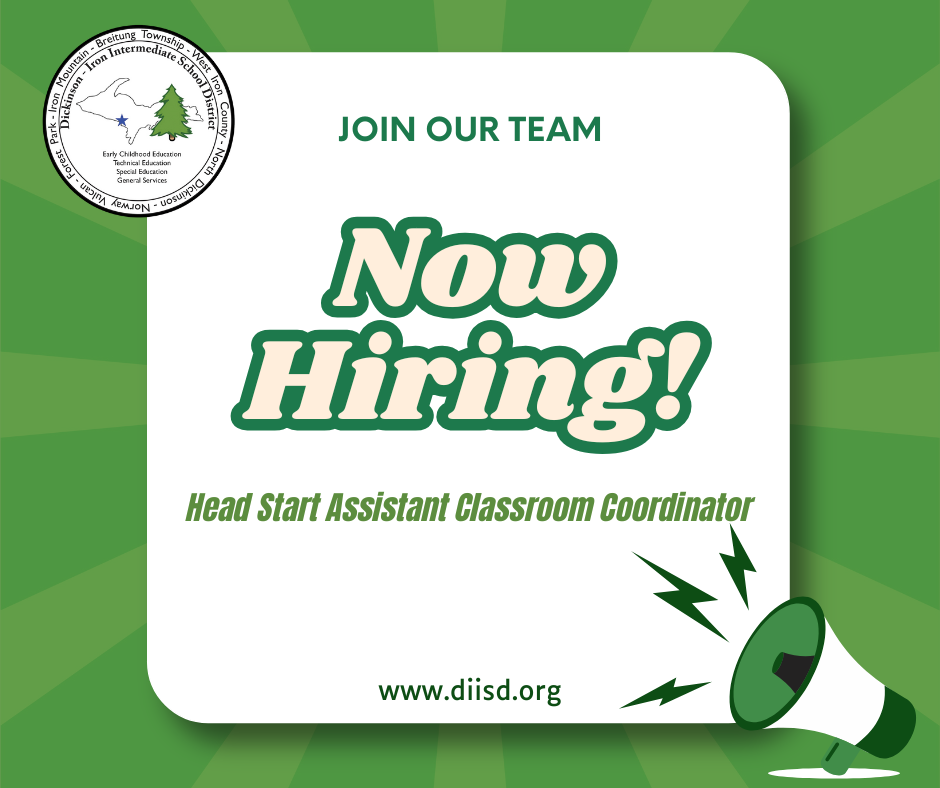 Now Hiring Post for Head Start Assistant Classroom Coordinator.