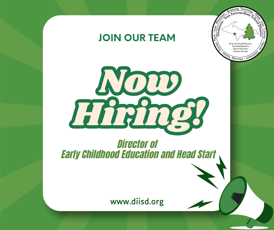 Now Hiring Graphic for the open position of Director of Early Childhood Education and Head Start