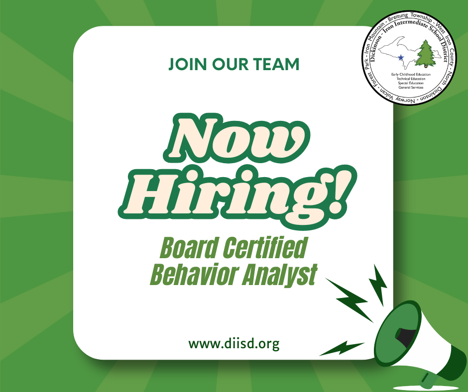 Now hiring graphic for the open Board Certified Behavior Analyst position.