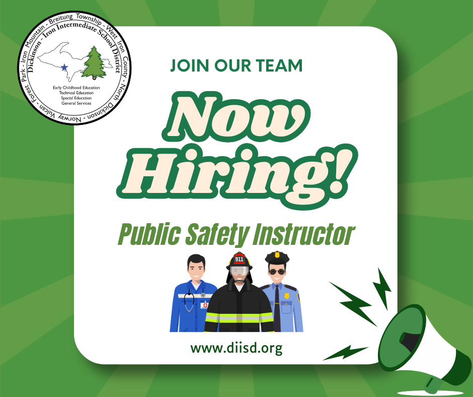 Now hiring graphic for public safety instructor.