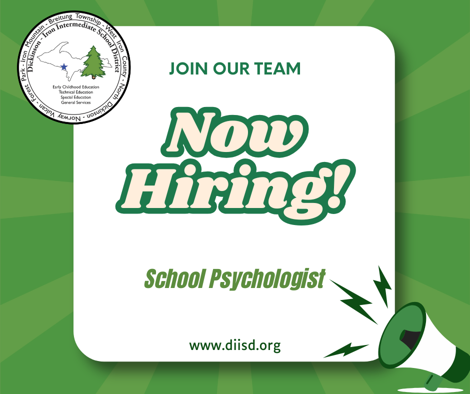Now hiring graphic for the open school psychologist position.