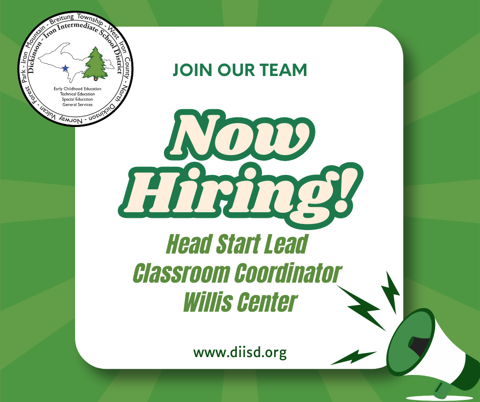 Now hiring graphic for the open position of Head Start Lead Classroom Coordinator at the Willis Center