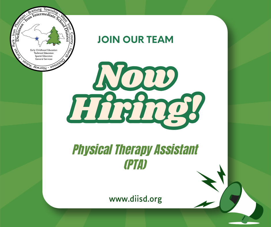 Green now hiring graphic for the open PTA position.