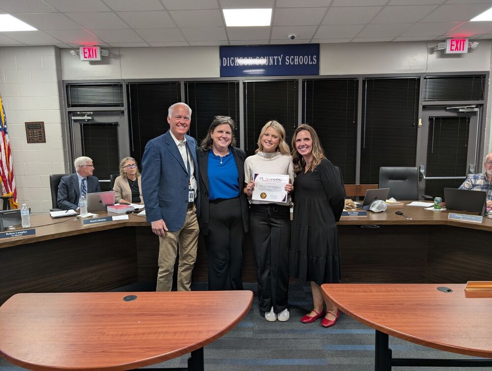 Macy Cunningham was recognized at the October Board of Education meeting with the Director's Award