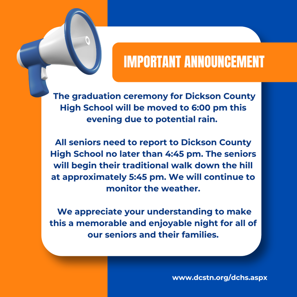 DCHS Graduation Change